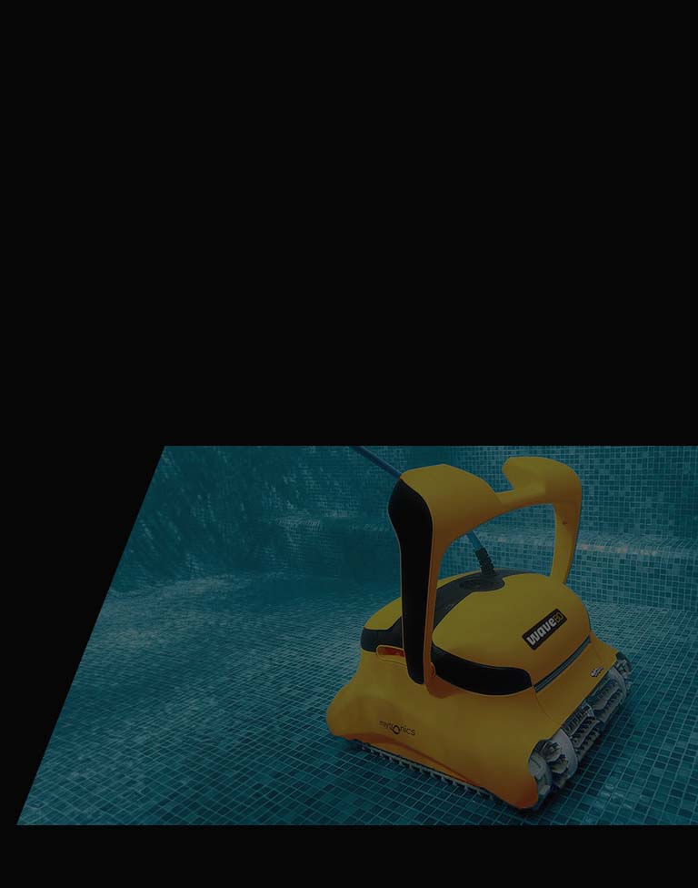 Dolphin Wave commercial robotic pool cleaner working in a tiled commercial pool