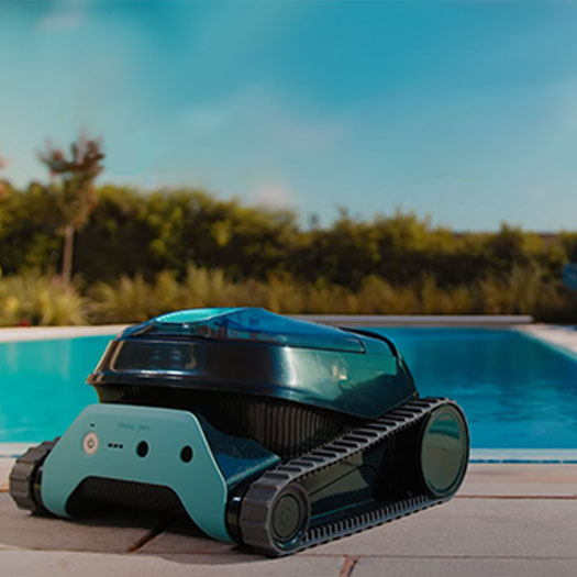 Dolphin Liberty Cordless Robotic Pool Cleaner by the Pool